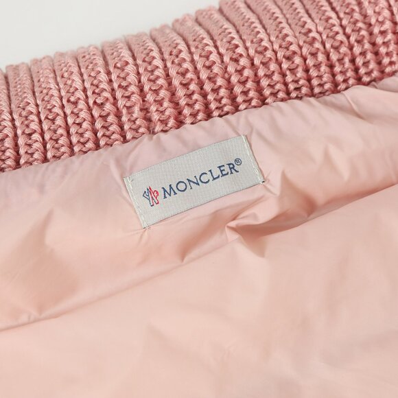 Moncler Pink Fleece Puffer Jacket with Knit Sleeves & Turtleneck | Size S - Picture 6 of 12
